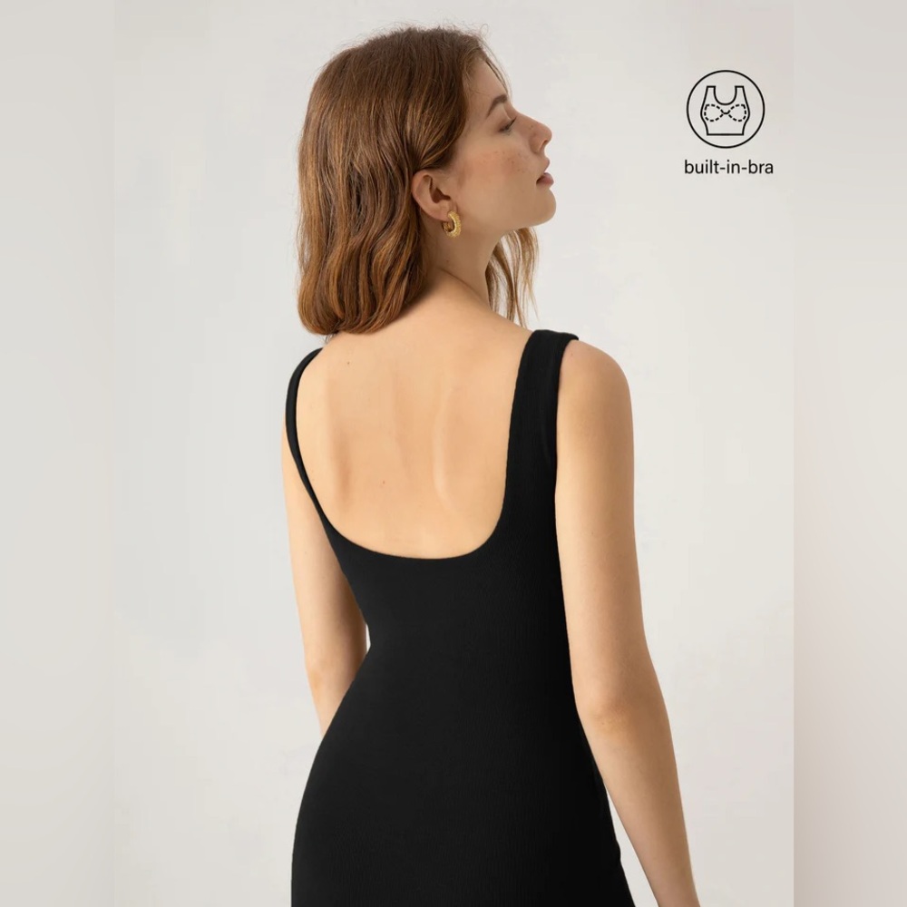 COPY - Low Back Dress in Charcoal